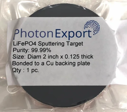 Custom Iron (Fe) Sputtering Target containing Li + PO 